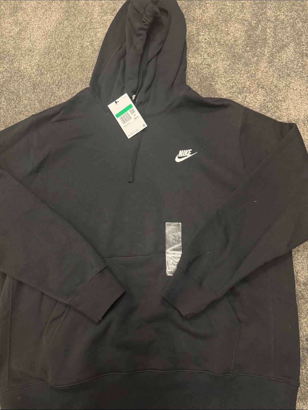 Nike Black Pullover Hoodie with White Swoosh